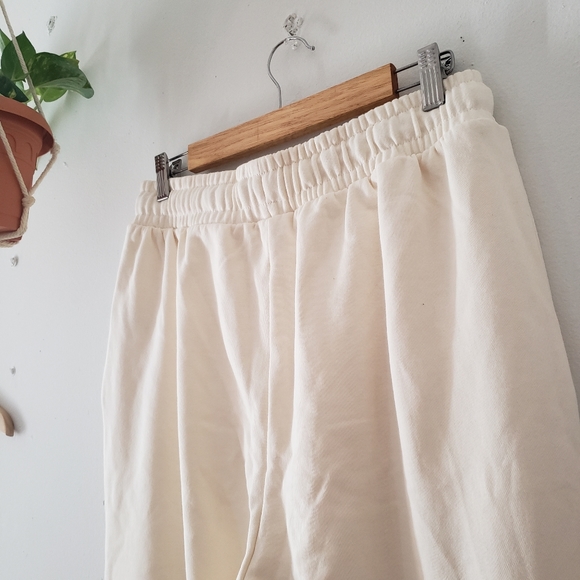 We Wore What Off White Terry Jogger Cotton Sweatpants Large Boyfriend cream - Picture 5 of 13